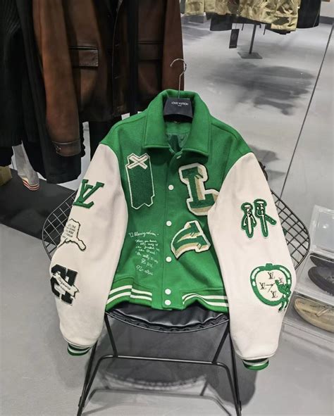 lv baseball jacket green